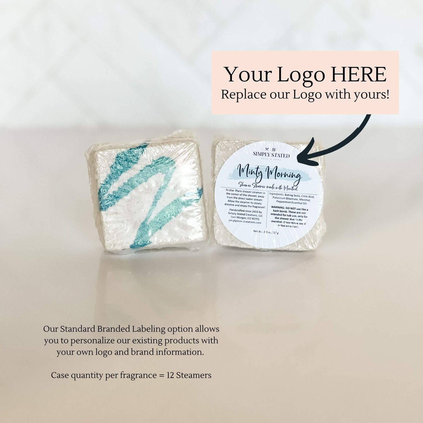 Private Label-Customizable Mentholated Shower Steamers Case