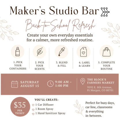 Maker's Studio Bar Ticket | Back-to-School Refresh Experience