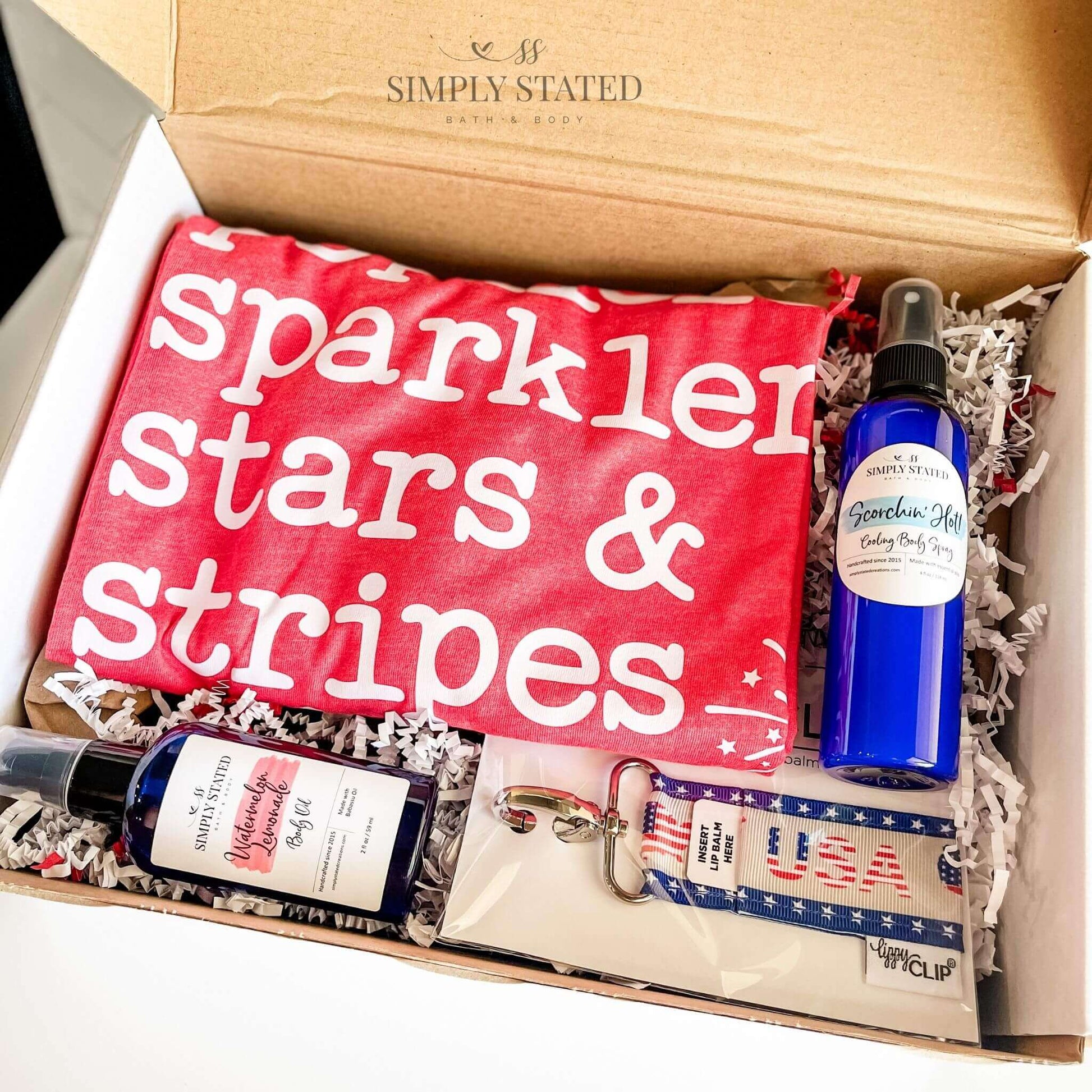 I'm Worth It Subscription Box by Simply Stated Bath & Body June 2024 Popsicles, Sparklers, Stars, & Stripes