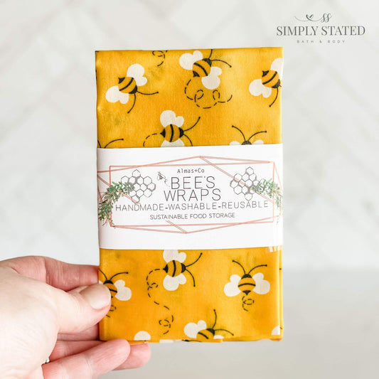 Bee Print Beeswax Food Wraps