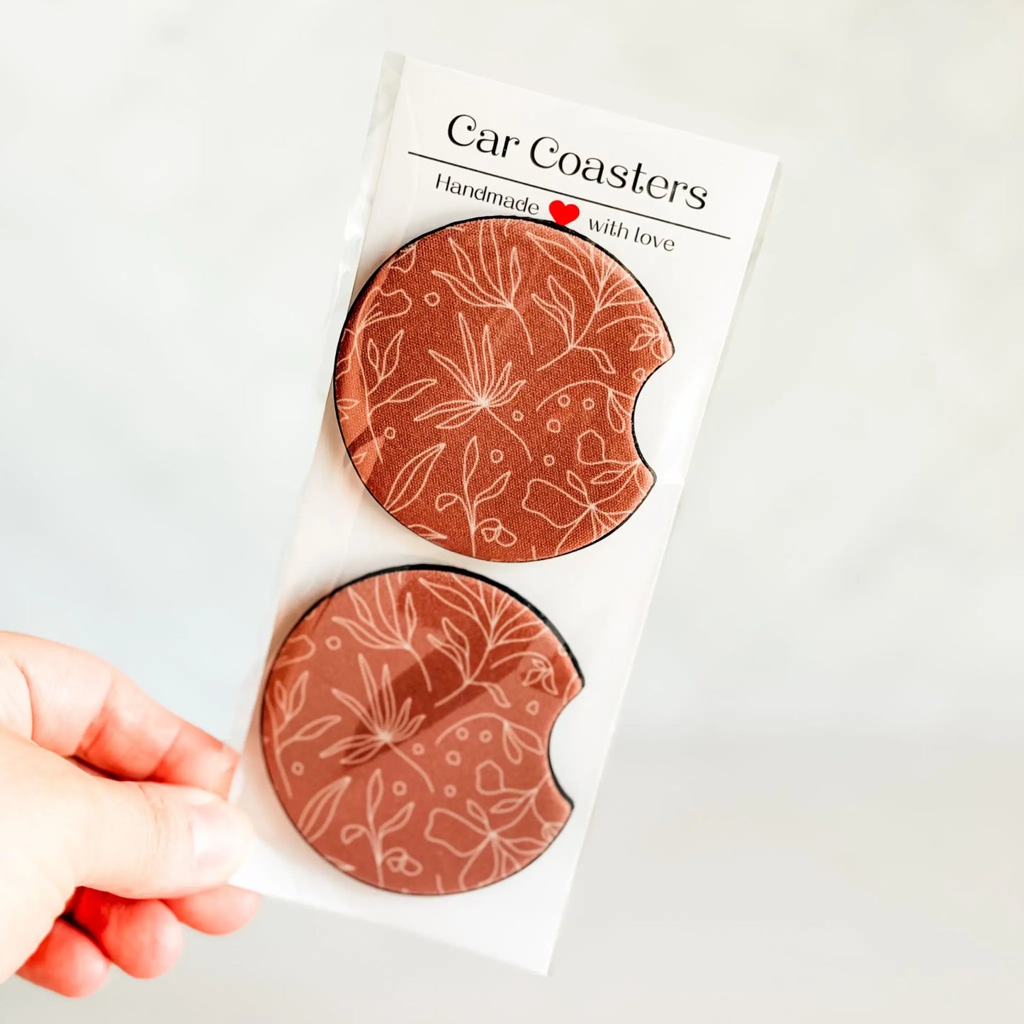 Car Coasters | Minimalist Floral — Set of 2