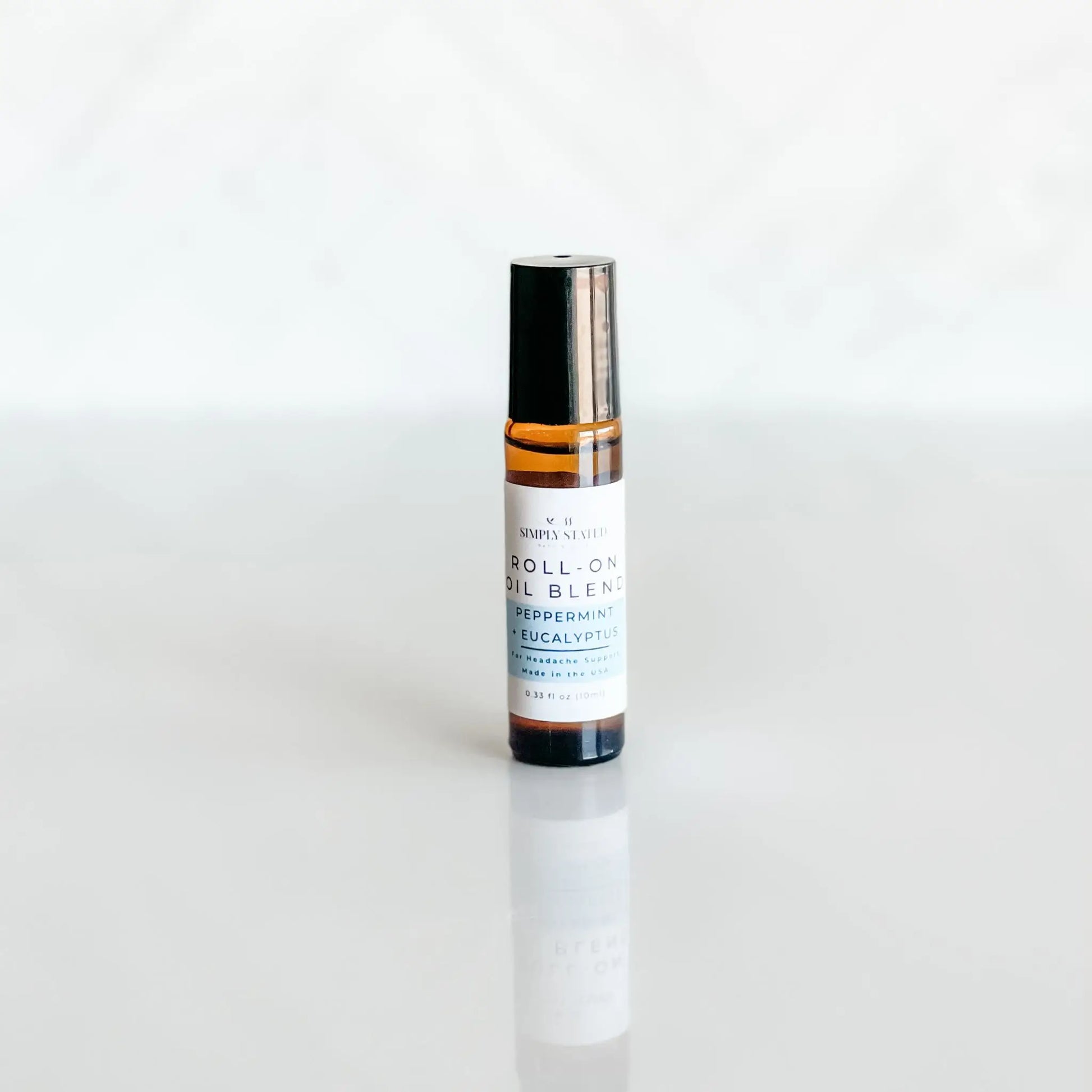 Roll-on oil blend bottle on a white background