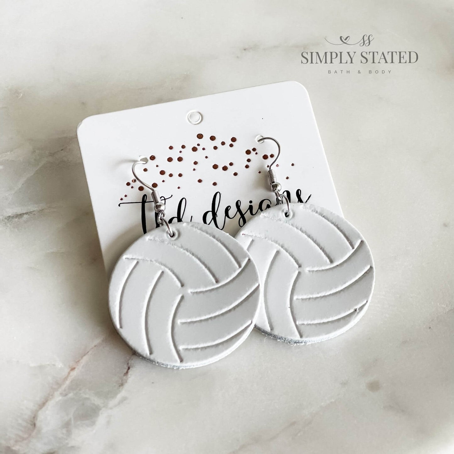 Leather Volleyball Earrings