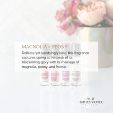 Magnolia Peony Roll-On Perfume. Delicate yet satisfyingly bold, this fragrance captures spring at the peak of its blossoming glory with its marriage of magnolia, peony, and freesia.