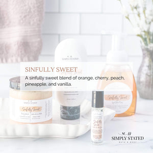 Sinfully Sweet Body Polish. A sinfully sweet blend of orange, cherry, peach, pineapple, and vanilla.