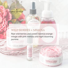 Wild Berries Mimosa Whipped Soap. Ripe wild berries and sweet Valencia orange mingle with pink mimosa and night blooming jasmine. A delicious scent for Mother's Day that will make mom feel pampered!