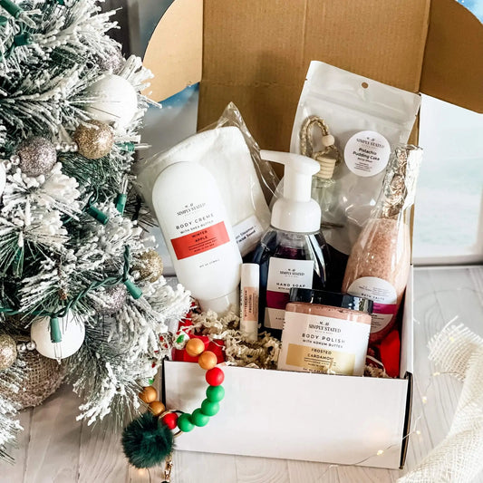 Exclusive Holiday Box 2025 – festive gift box with bath + body products by Simply Stated