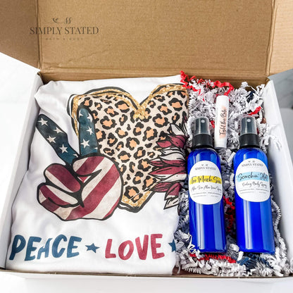 I'm Worth It Subscription Box by Simply Stated Bath & Body June 2023 Peace Love & America