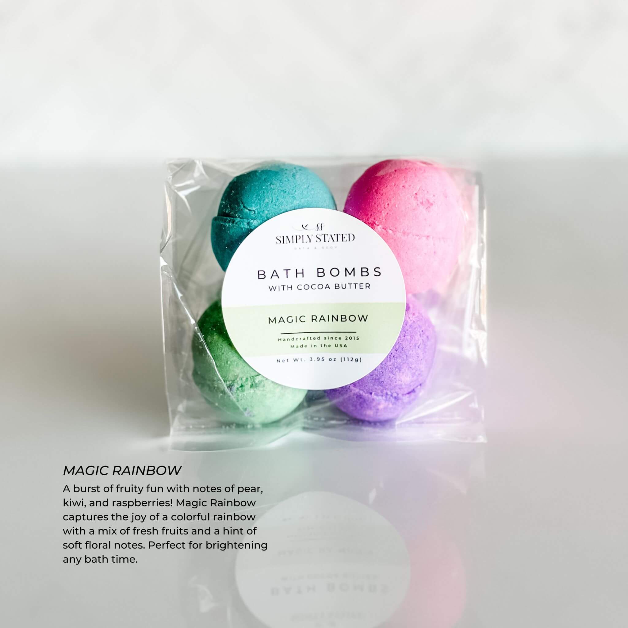 Magic Rainbow Kids Bath Bomb Pack (4 Mini Bath Bombs) – Simply Stated ...