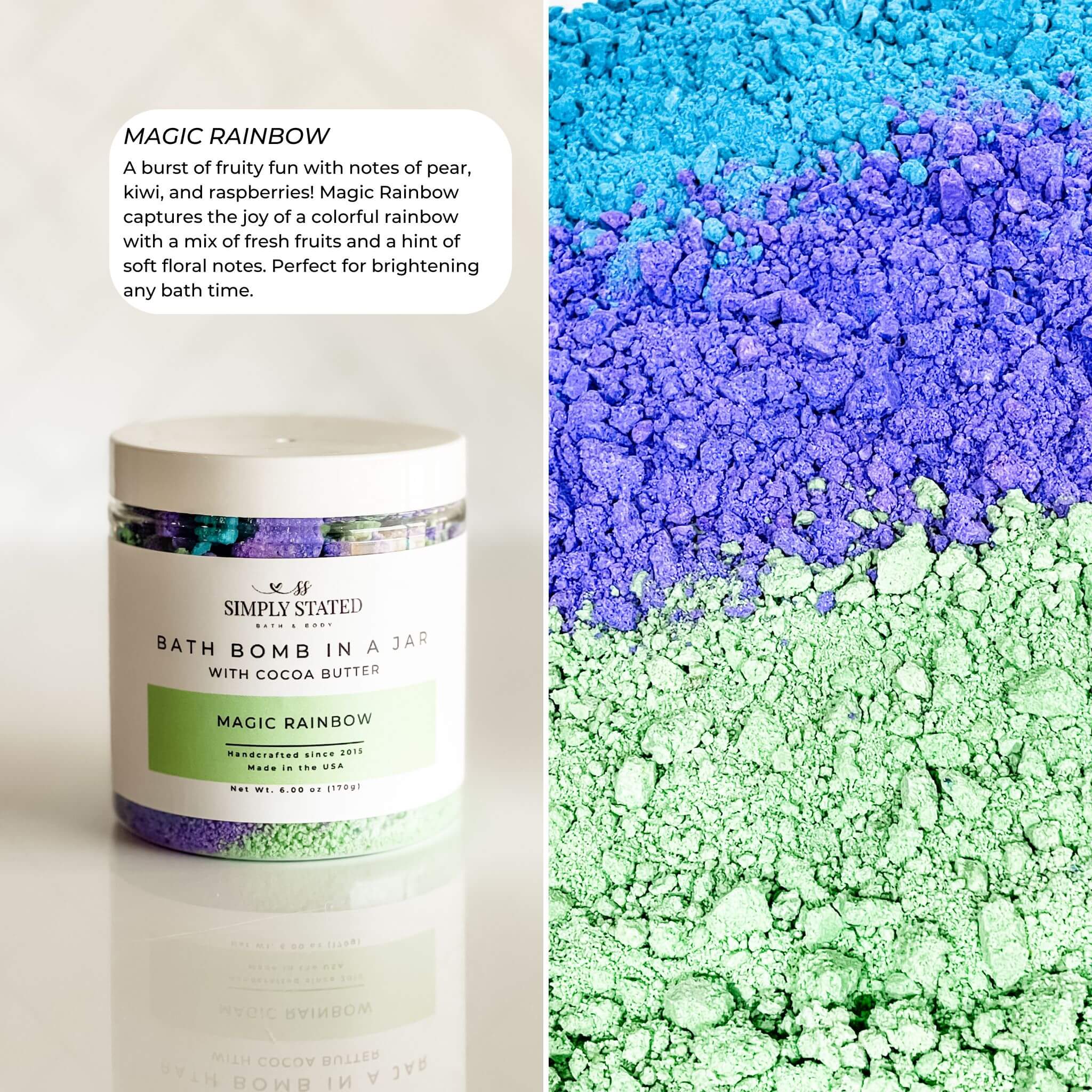 Magic Rainbow Bath Bomb Powder | Bath Fizzy Fun – Simply Stated Creations