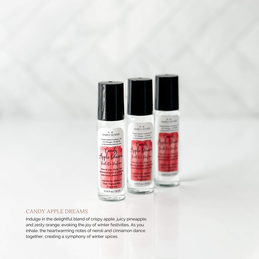 Winter Collection Roll-On Perfume in Candy Apple Dreams. Scent description 