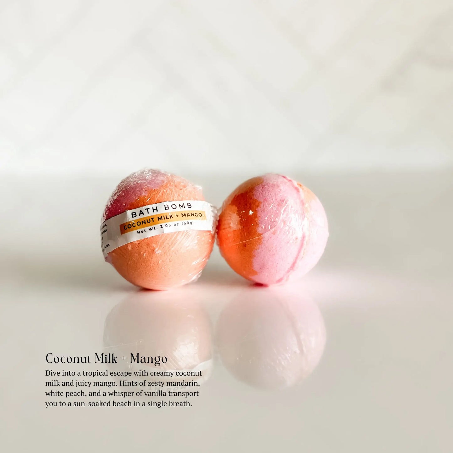 Coconut Milk + Mango Bath Bomb | Handmade Bath Fizzy