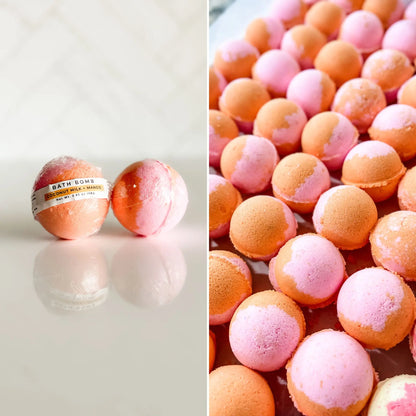Coconut Milk + Mango Bath Bomb | Handmade Bath Fizzy