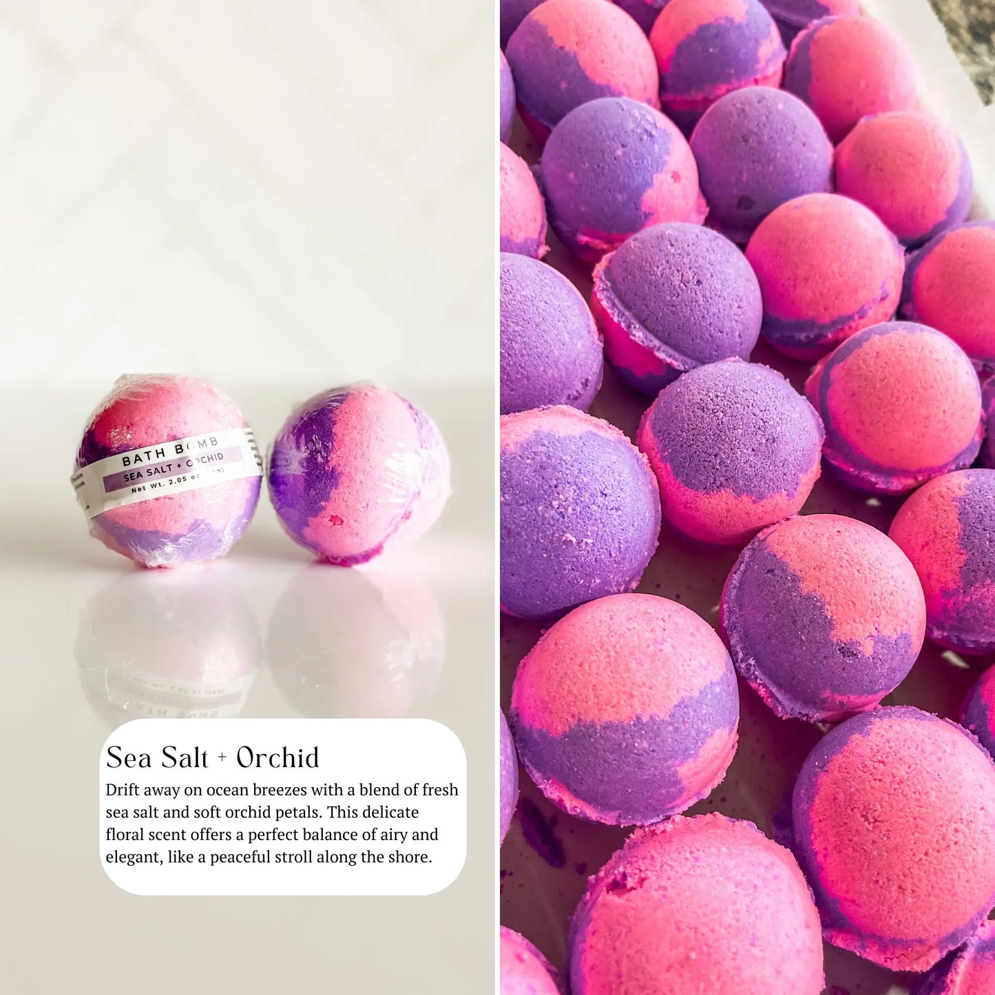 Sea Salt + Orchid Bath Bomb | Handmade Bath Fizzy