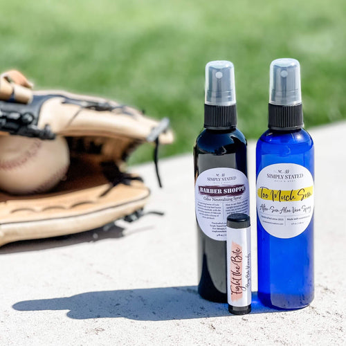 Perfect Father's Day gift! Our Summer Rescue Set includes Too Much Sun Aloe Spray, Fight the Bite remedy stick, and Odor Neutralizing Spray in Barber Shoppe, Midnight Maverick, and Outlaw scents. Stay fresh all summer!